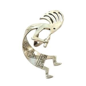 🎶 Vintage Sterling Silver Kokopelli Pendant - Sunwest Silver 3D